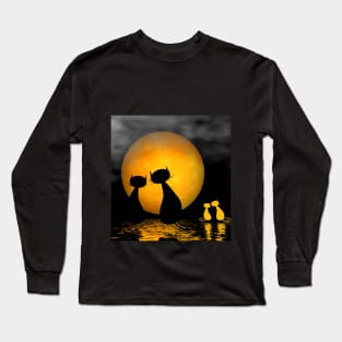 Mooncats - love is in the air Long Sleeve T-Shirt